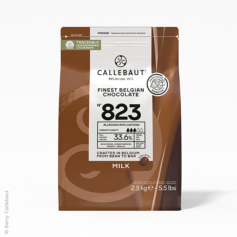 Callebaut - Latte intero, callets, 33,6% Cacao, 2,5 kg