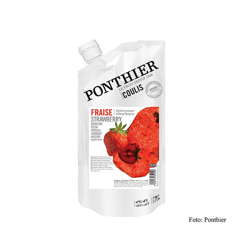 Ponthier - Coulis / Salsa - Miscela di frutti rossi, con zucchero, 1 kg