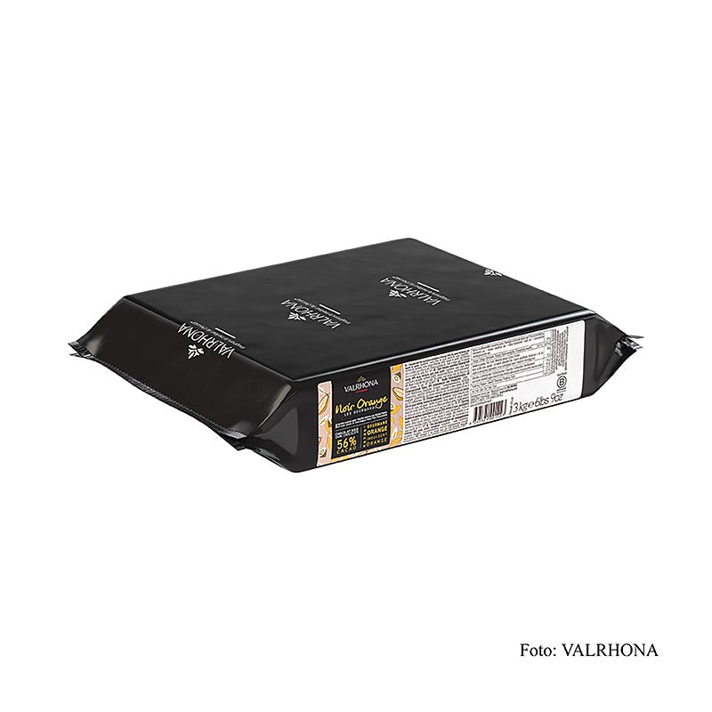 Valrhona Noir Orange - Zartbitter, mit Orangennote, Block, 53% Kakao, 3 kg