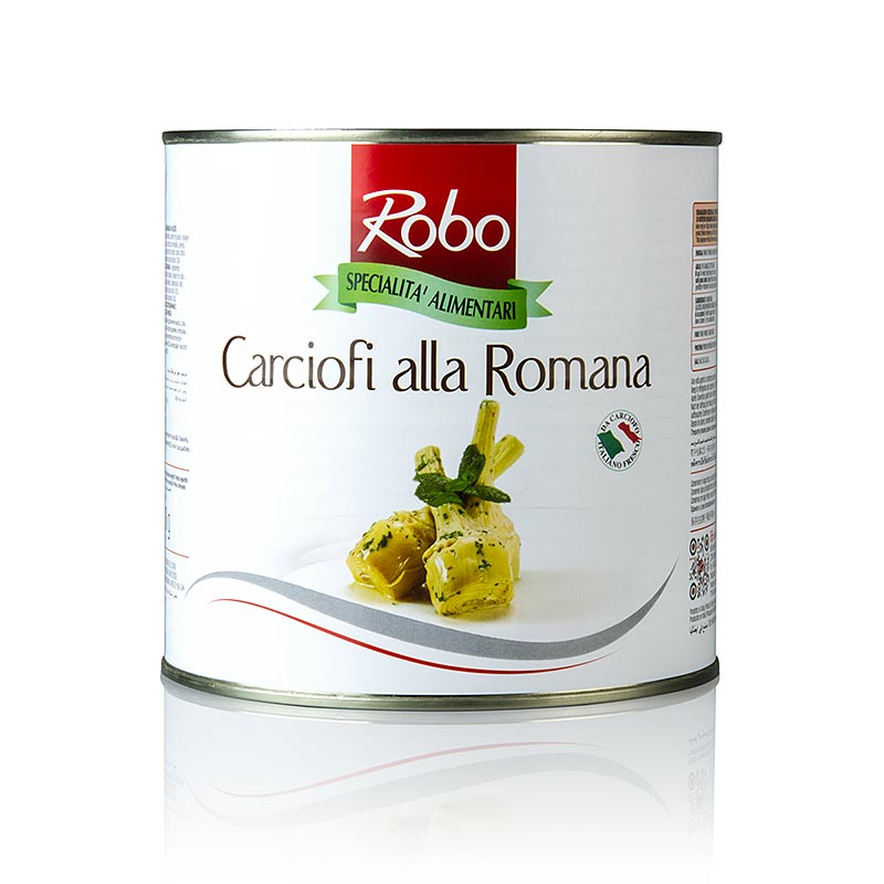 Carciofi sott'aceto, alla Romana, con gambo, sott'olio, 2,4 kg