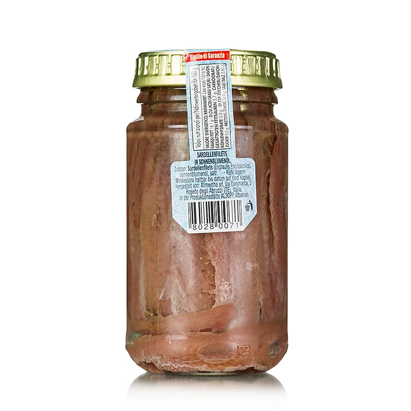 Sardellenfilets, rot, in Sonnenblumenöl, 140 g