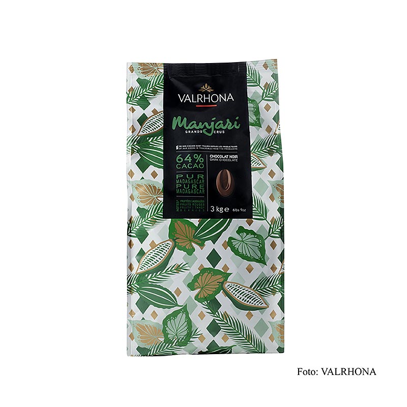 Valrhona Manjari "Grand Cru", dunkle Couverture, Callets, 64% Kakao, Madagaskar, 3 kg