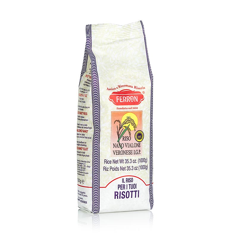 Vialone Nano, Risotto Riz à grains ronds, Ferron, 1 kg