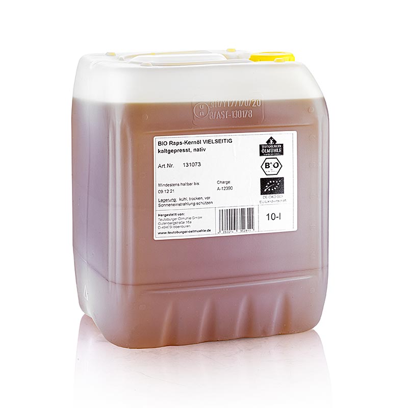 Olio di colza, spremuto a freddo, da colza decorticata, vergine, Teutoburger Ölmühle, biologico, 10 litri