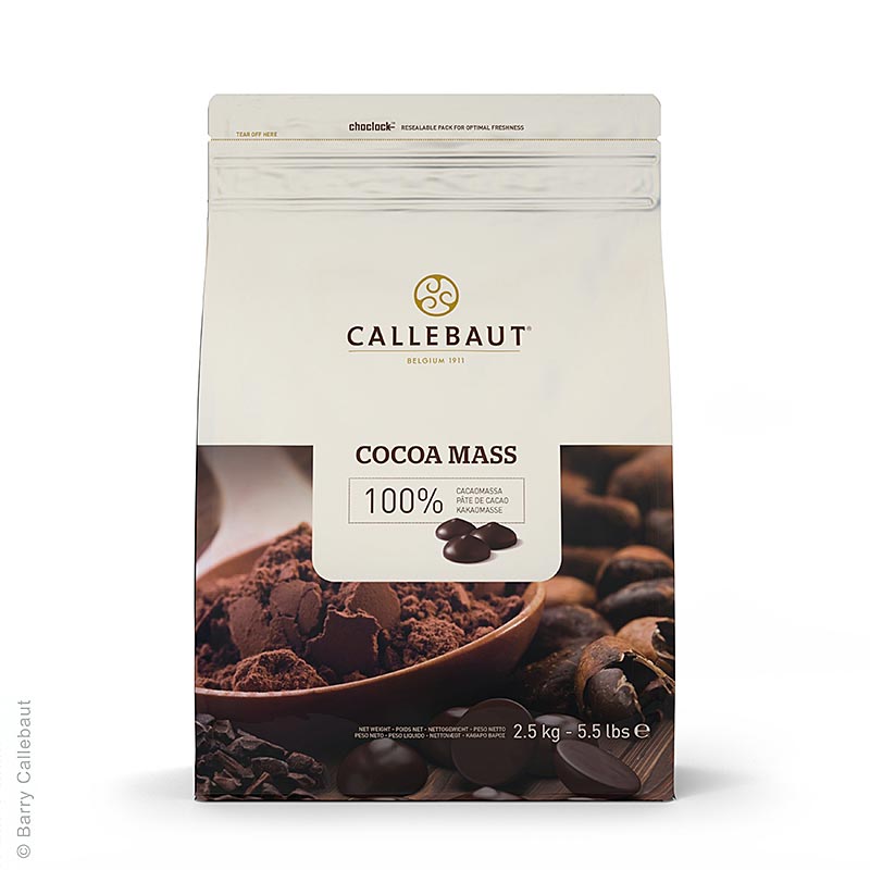 Pâte de cacao Extra, callets, 100 % Cacao, Callebaut, 2,5 kg