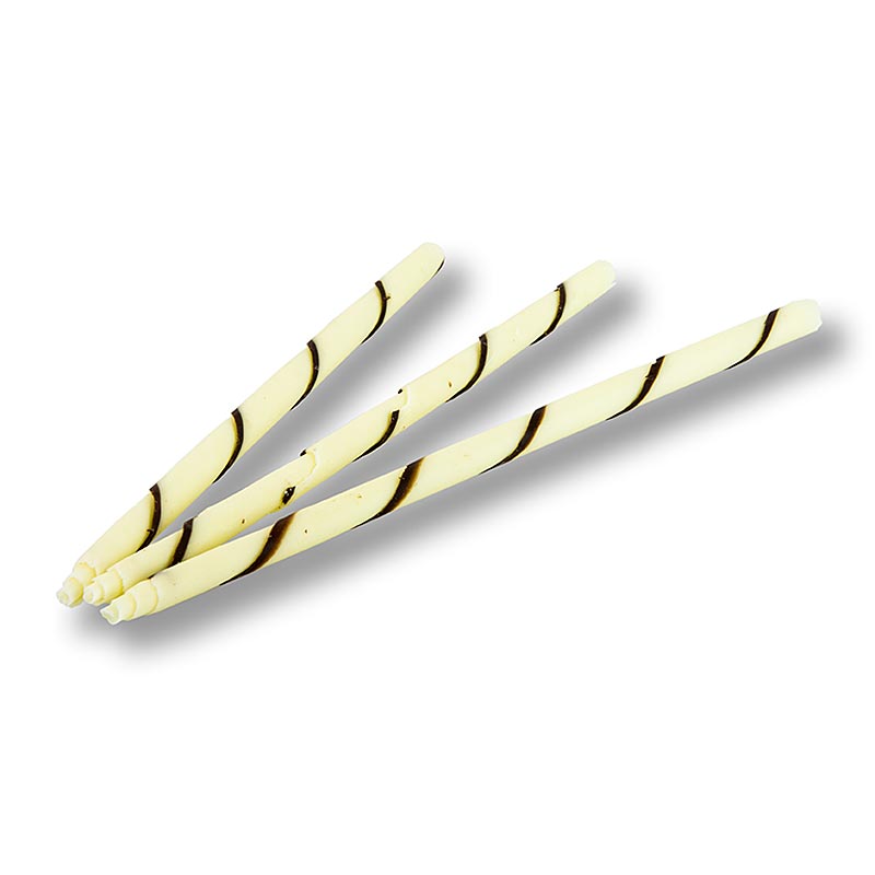 Sigari di cioccolato - "Panatella", bianchi con strisce scure, lunghezza 20 cm, ø 6 mm, 715 g, 110 pezzi.