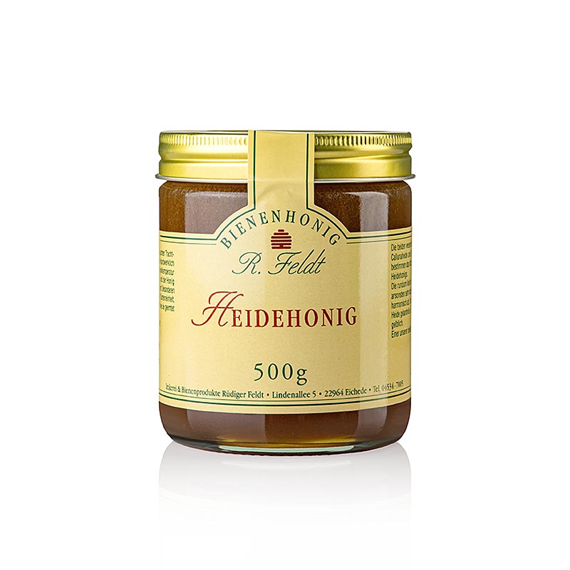 Imkerei Feldt - Heide-Honig, dunkel, cremig, aromatisch, heidetypisch kräftig, 500 g