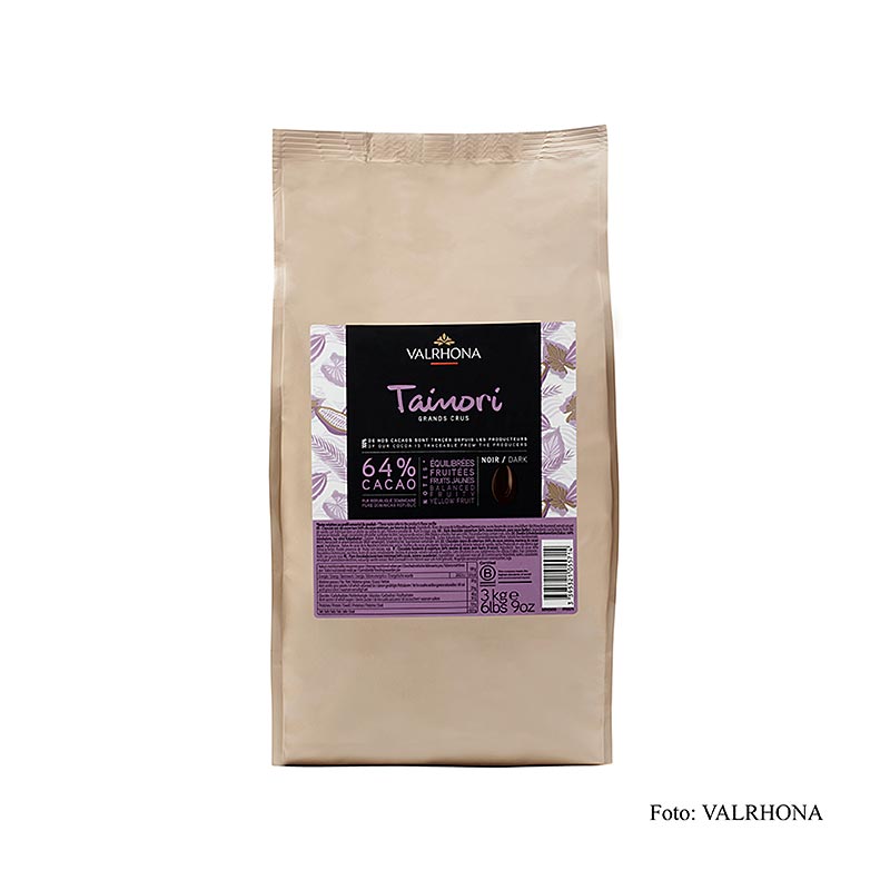 Valrhona Tainori « Grand Cru », couverture, callets, 64 % Cacao, République dominicaine, 3 kg
