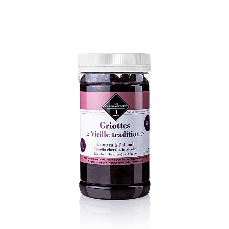 Griottes - ciliegie acide, in acquavite di ciliegie, senza nocciolo senza gambo, 15% vol., 1 kg