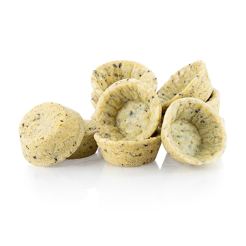 HUG - Mini tartellette da snack, pasta alle olive e rosmarino, rotonde, ø 4,2 cm, salate, vegano, 1,02 kg, 160 pezzi