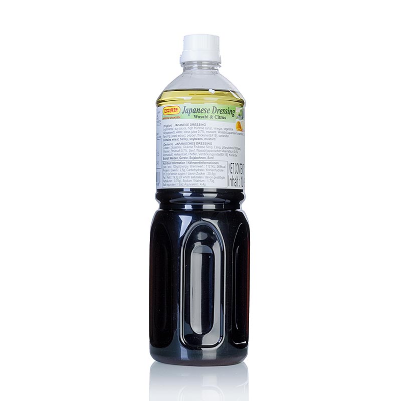 Japanisches Dressing, mit Sojasauce, Essig, Öl, Wasabi, Citrus, Nihon Shokken, Japan, 1 l