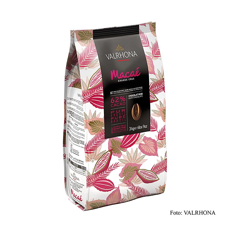 Valrhona Macae "Grand Cru", copertura fondente, callets, 62% Cacao, Brasile, 3 kg