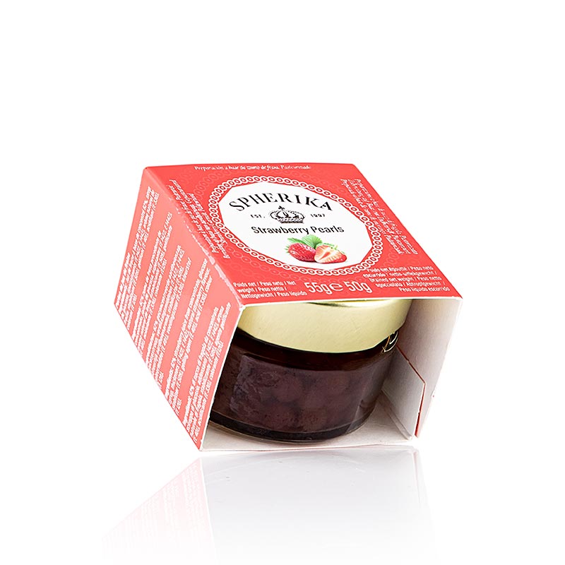 PESCAVIAR - Caviar de fruits « Fraise », perles de 5 mm, sphères, Cocktail Pearls, 55 g