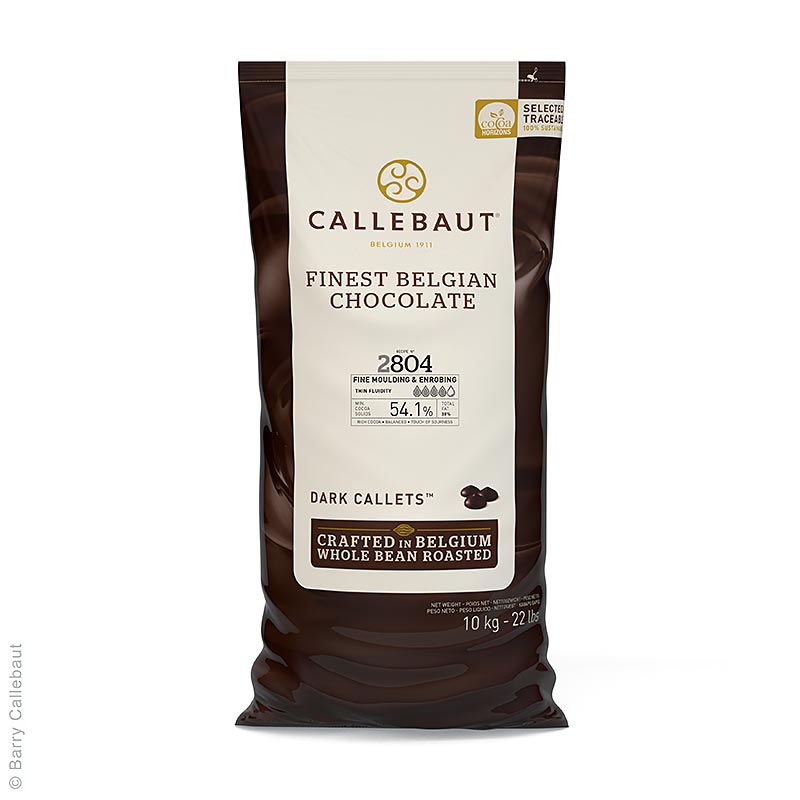 Callebaut - Chocolat noir, Callets, très fluide, 54 % Cacao, 10 kg