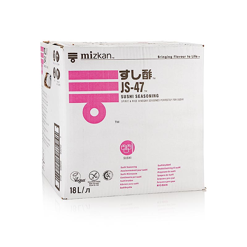 Condimento per sushi - condimento chiaro a base di aceto di riso con Sale zucchero, Mizkan, 18 l