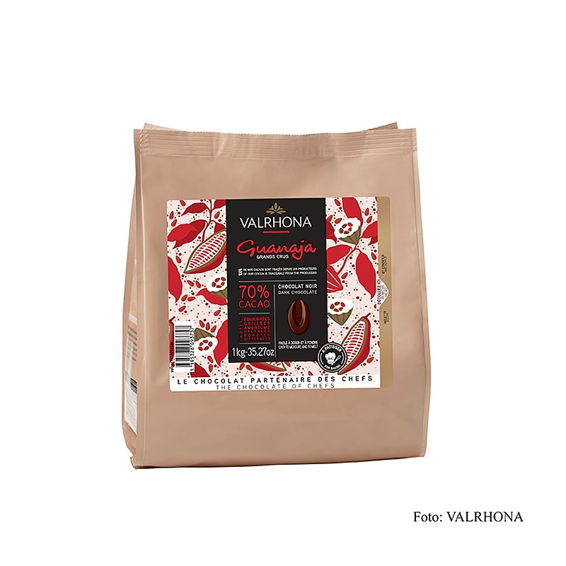 Valrhona Guanaja « Grand Cru », couverture noire, callets, 70 % Cacao, 1 kg
