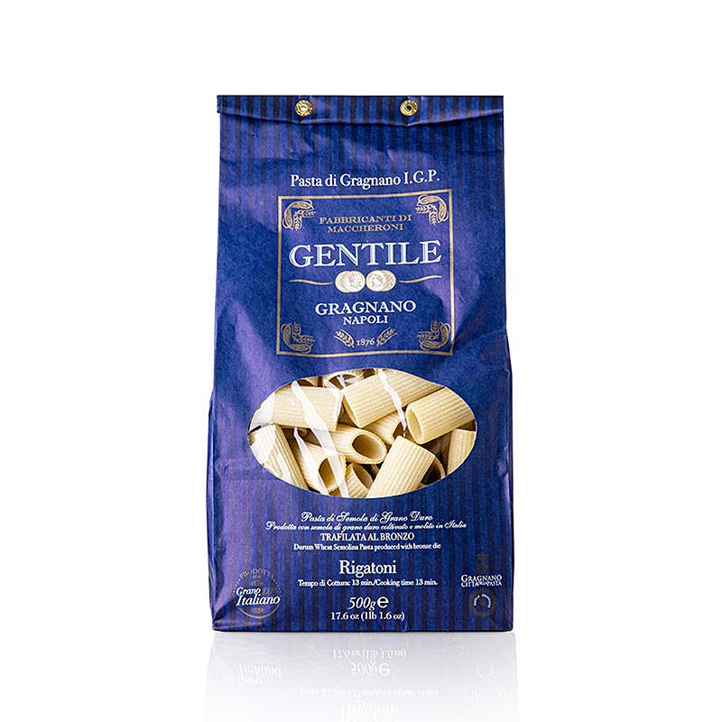 Pastificio Gentile Gragnano IGP - Rigatoni, bronzegezogen, 500 g