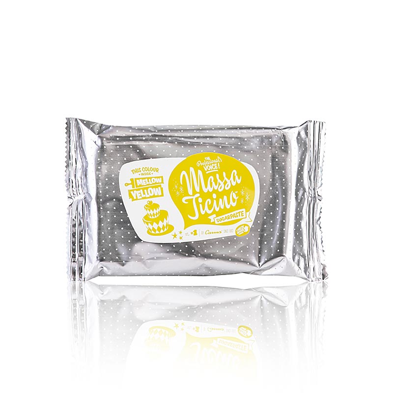 Callebaut - Massa Ticino - Crema per guarnire torte, Mellow Yellow, vegano, senza coloranti azoici, 250 g