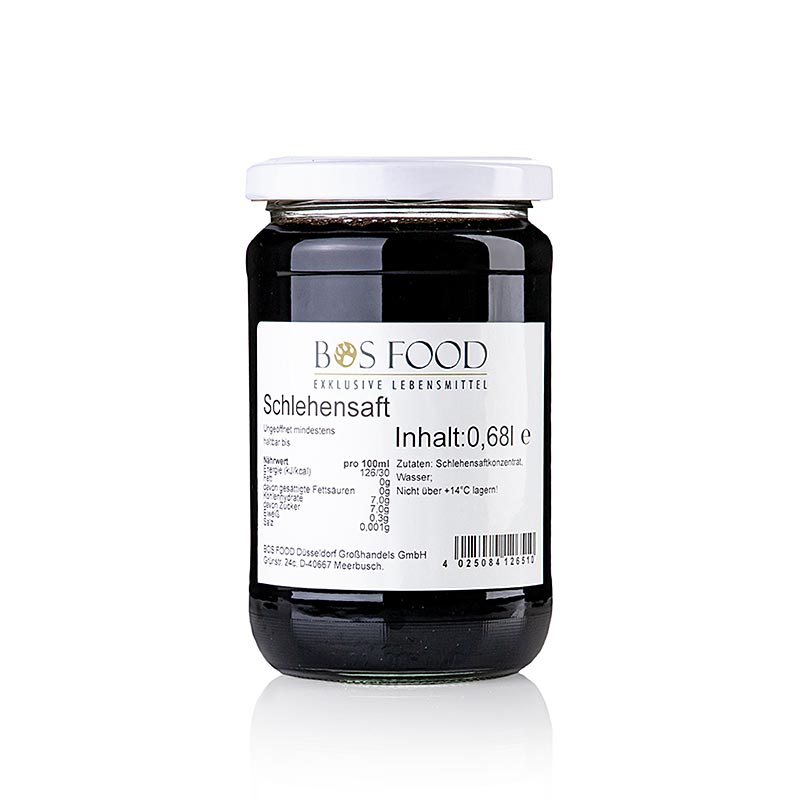 BOS FOOD Schlehensaft, naturrein & ungezuckert, 680 ml