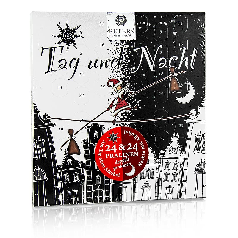 Adventskalender "Tag & Nacht", 48 Türchen, mit Alkohol, Peters, 275 g