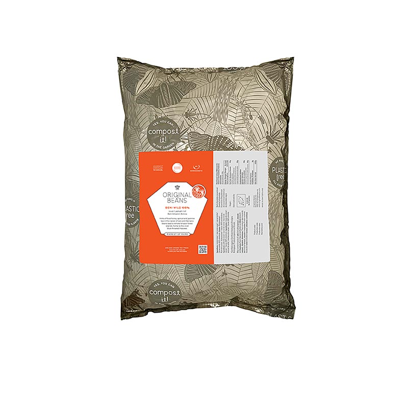Beni Wild Harvest Bolivia 66%, copertura amara, callets, Original Beans, BIO, 2 kg