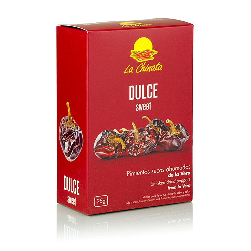 Piments séchés, fumés, doux, environ 5 à 7 Pièces, La Chinata, 25 g