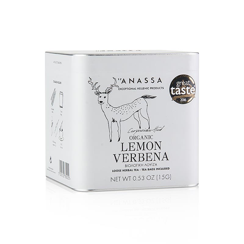 ANASSA Tè alla verbena odorosa (verbena limona), sfuso con 15 bustine, BIO, 15 g