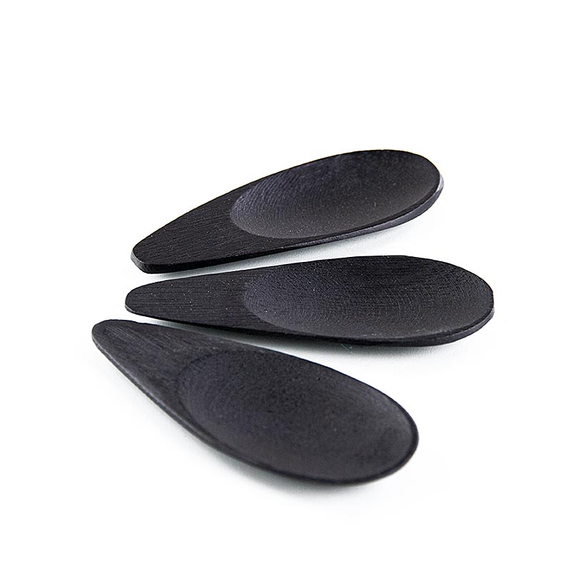 Bol en bambou réutilisable en forme de cuillère, noir, 10x3,8cm, lavable au lave-vaisselle, 25 pcs