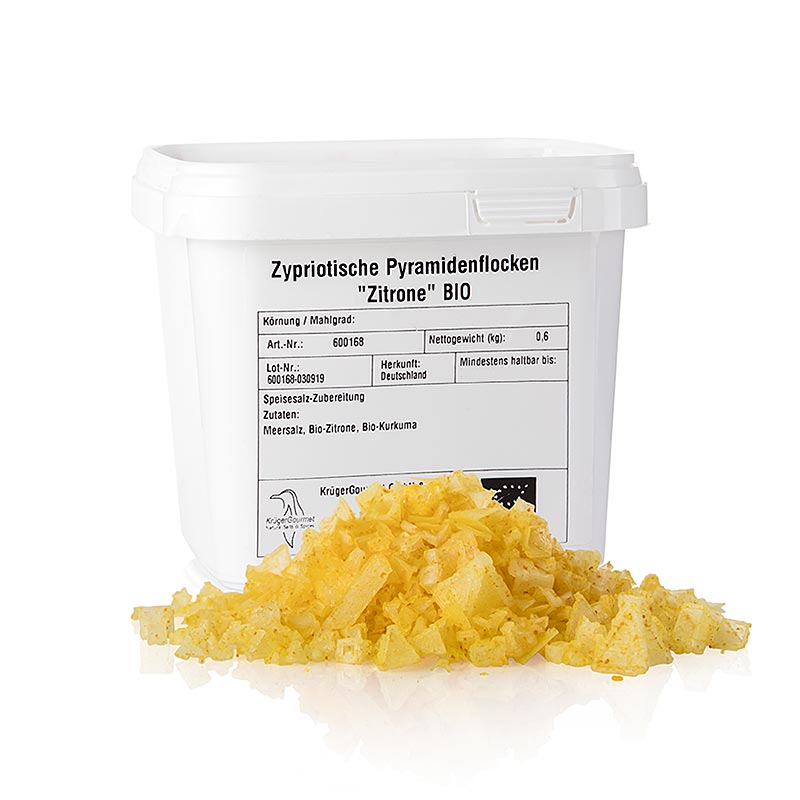 Sale marino al limone in forma piramidale, Petros, Cipro, biologico, 600 g