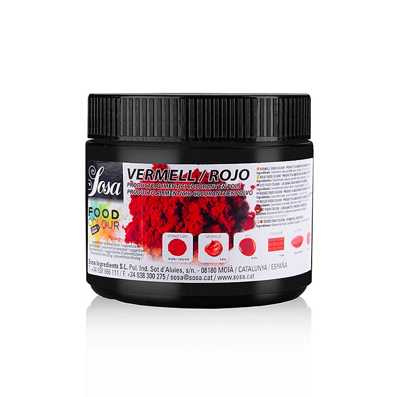 Colorante alimentare Sosa naturale, in polvere, rosso, solubile Grassi e in acqua (37899), 200 g
