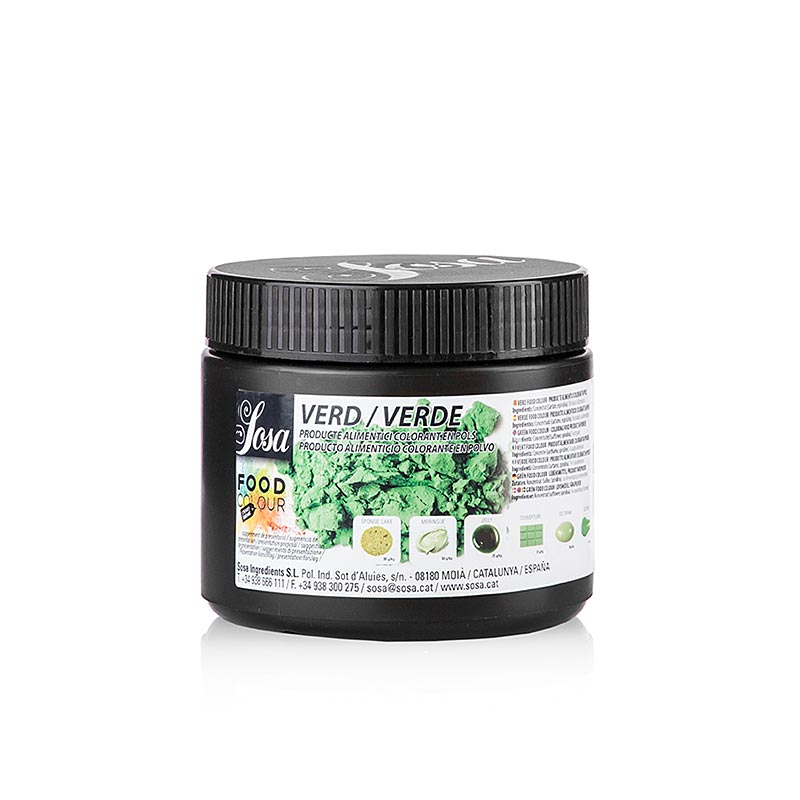 Colorante alimentare Sosa naturale, in polvere, verde, solubile Grassi e in acqua (37900), 200 g