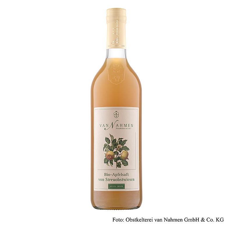 van Nahmen Jus de pomme issu de vergers traditionnels, récolte tardive, 100 % pur jus, BIO, 750 ml