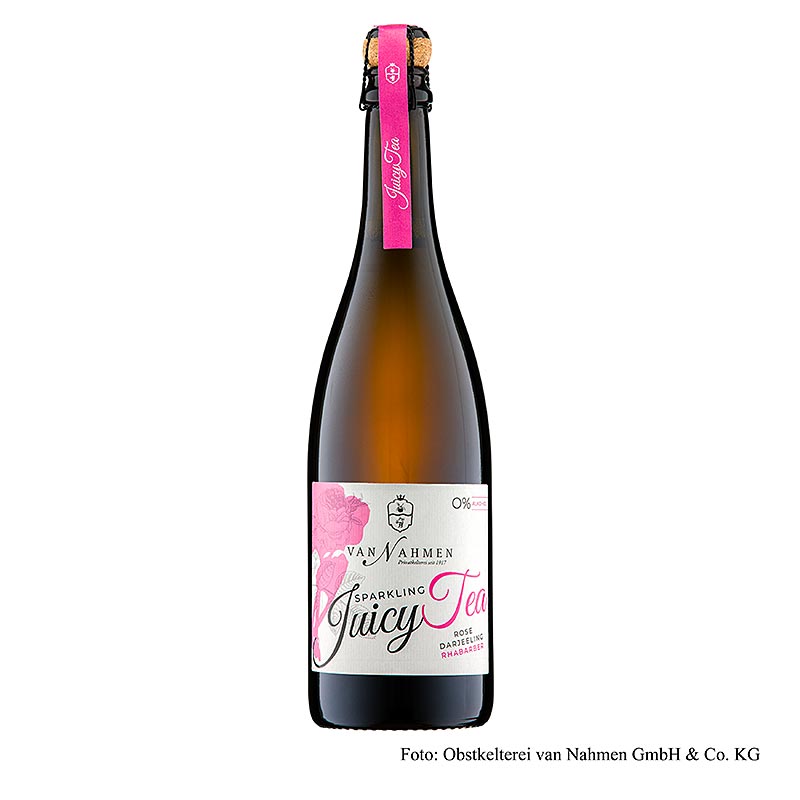 van Nahmen - Sparkling Juicy Tea - Rose - Darjeeling Tee - Rhabarber, BIO, 750 ml