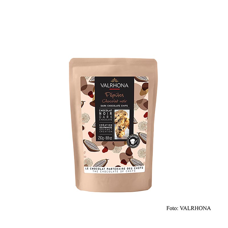 Valrhona Pépites noire, gocce di cioccolato fondente, resistenti alla cottura (31841), 250 g
