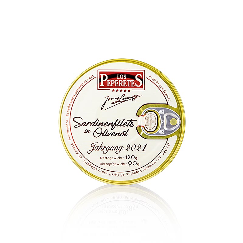 Jahrgangssardinen-Filets 2021, in Olivenöl, Los Peperetes, 120 g