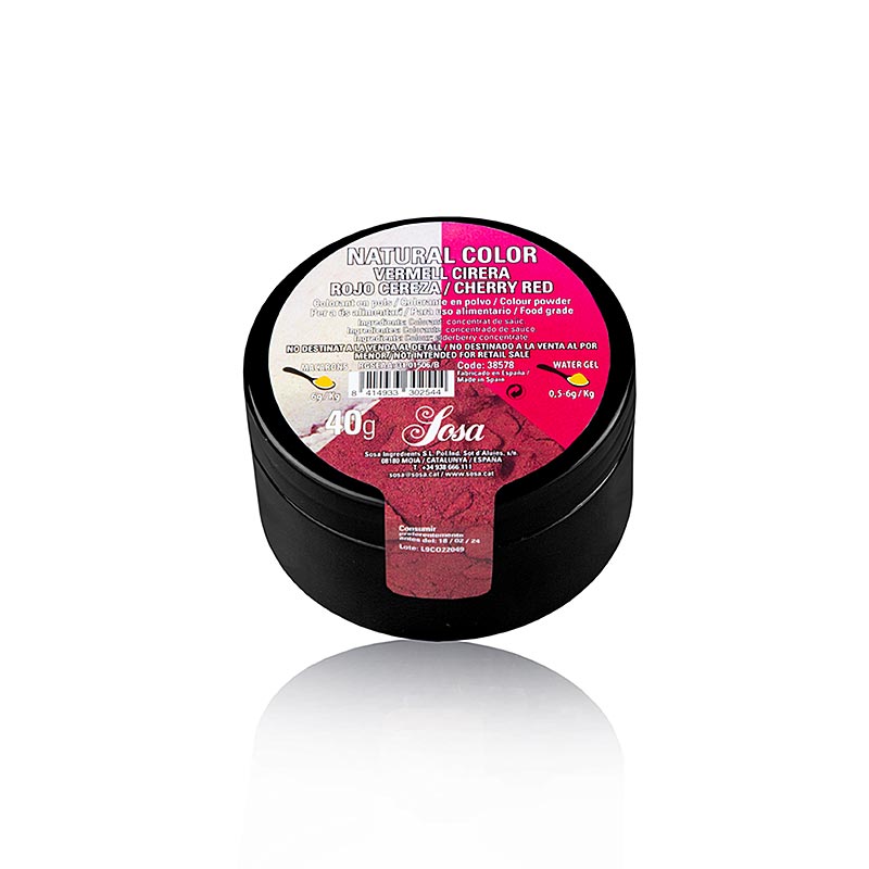 Sosa Colorante alimentare naturale rosso ciliegia, in polvere (38578), 40 g