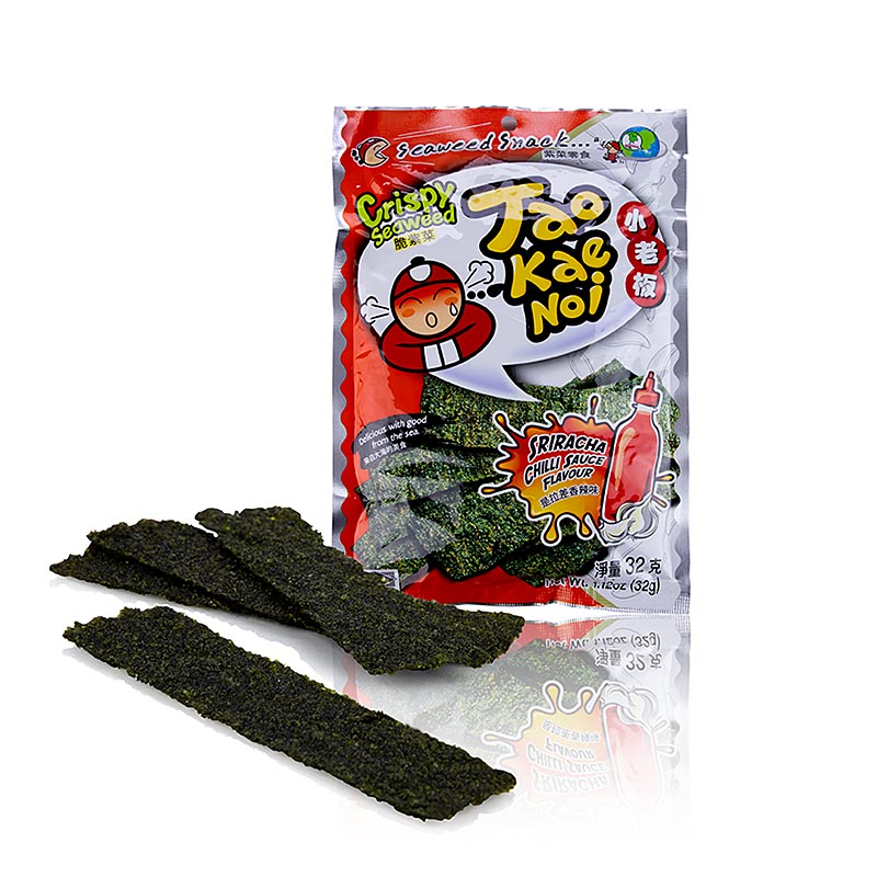 Taokaenoi Crispy Seaweed Sriracha, alghe croccanti al gusto di salsa al peperoncino, 32 g