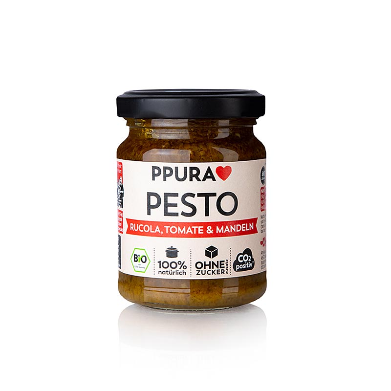 Giardino delle spezie - Ppura Pesto pomodoro, rucola e mandorle, vegano, biologico, 120 g