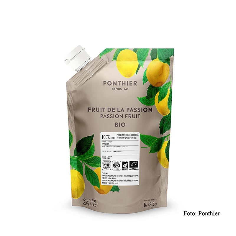 Ponthier Purea di frutto della passione, 100%, biologica, 1 kg
