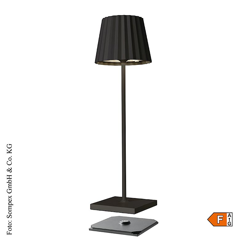 Lampe de table « TROLL 2.0 - Outdoor », avec batterie, 38 x 10 x 11 cm, aluminium, noir (78171), 1 pièce