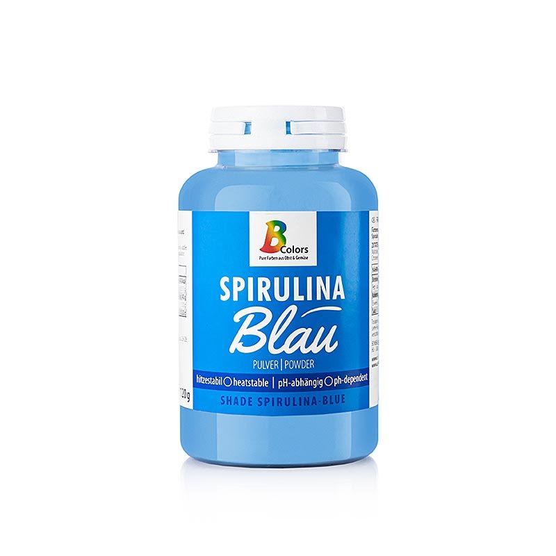 Colorante alimentare BColors - Blu spirulina, in polvere, Grassi Solubile in acqua, vegano, 120 g | Additivi alimentari | thungourmet