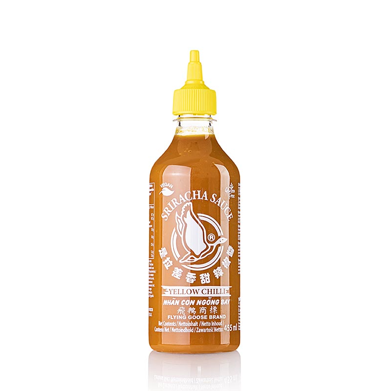 Salsa al peperoncino Sriracha, a base di peperoncino giallo, Flying Goose, 455 ml
