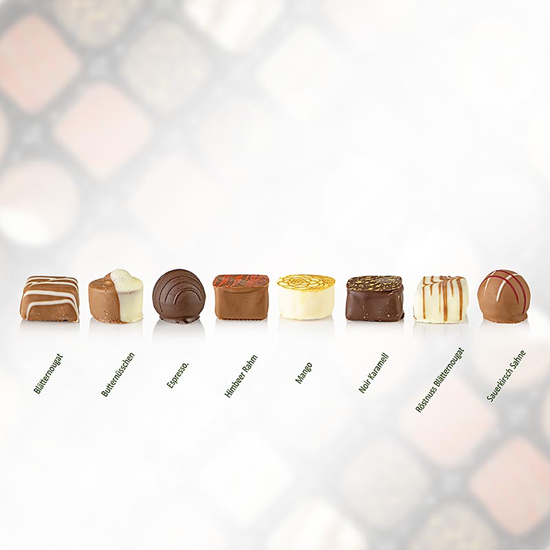 BOS FOOD Assortimento esclusivo di cioccolatini (senza alcool) Coppeneur, 980 g, 80 pezzi