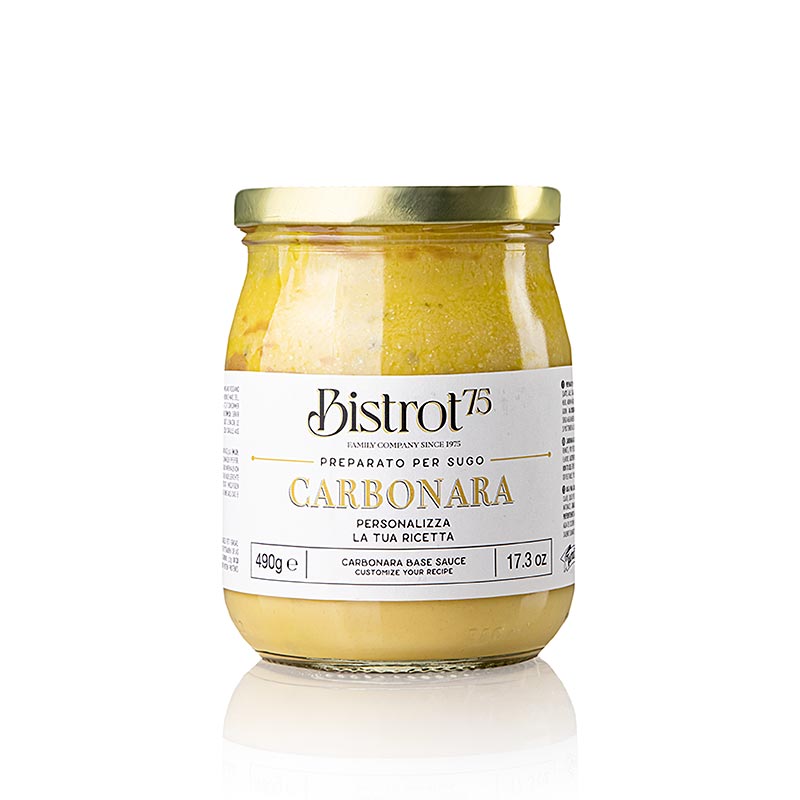 Tartuflanghe - Bistro 75 - Base per salsa alla carbonara, senza pancetta, 490 g