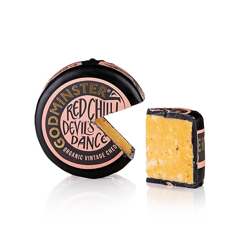 Red Chili Devils Dance - Cheddar piccante, Formaggio a pasta dura, Godminster, biologico, 200 g