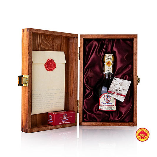 Aceto Balsamico Tradizionale di Modena DOP/g.U., Ciliegio, 50 Jahre, Geschenkbox, Malpighi, 100 ml