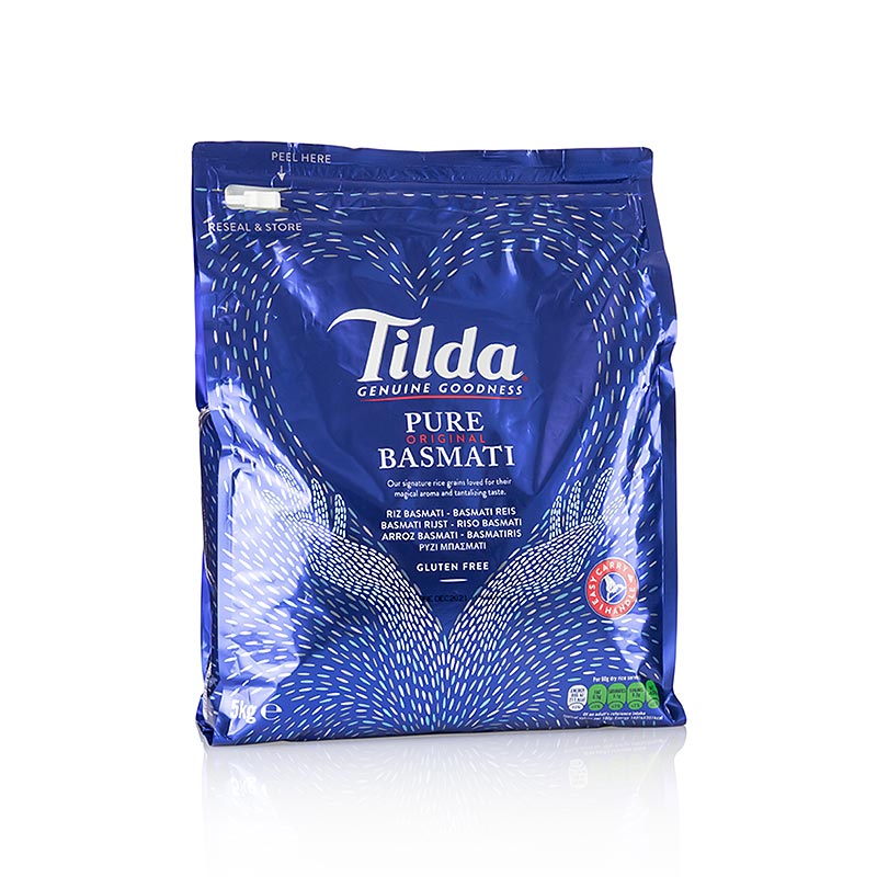 Riso Basmati, Tilda, in un pratico sacchetto con chiusura a zip, 5 kg
