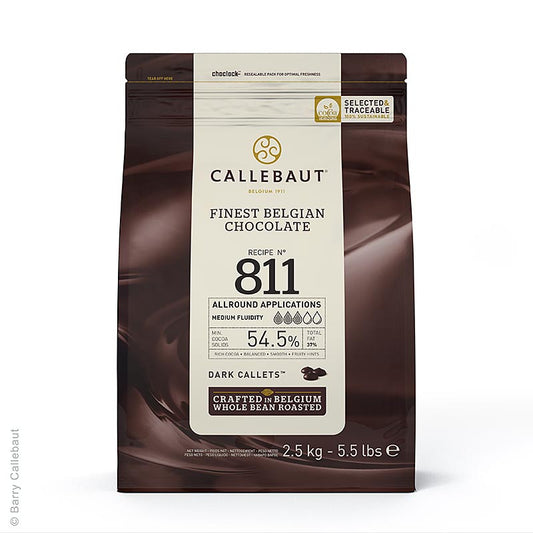 Callebaut - Chocolat noir, Callets, 54,5 % Cacao, 2,5 kg