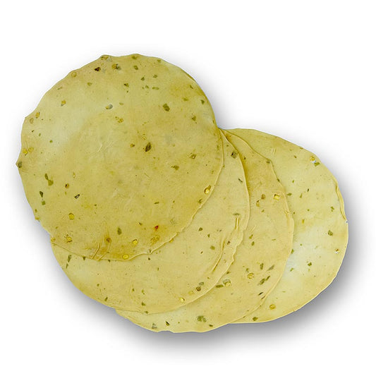Lim - Pappadums, assaisonnés aux piments verts, ø env. 18 cm, 110 g, 16 pièces