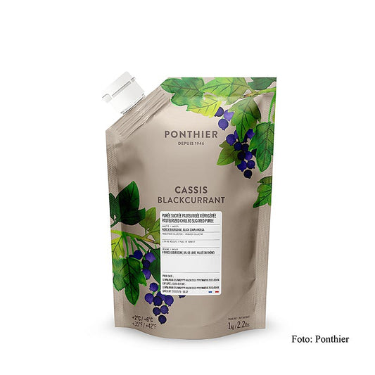 Ponthier - Purea - Ribes nero, con zucchero, 1 kg